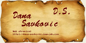Dana Savković vizit kartica